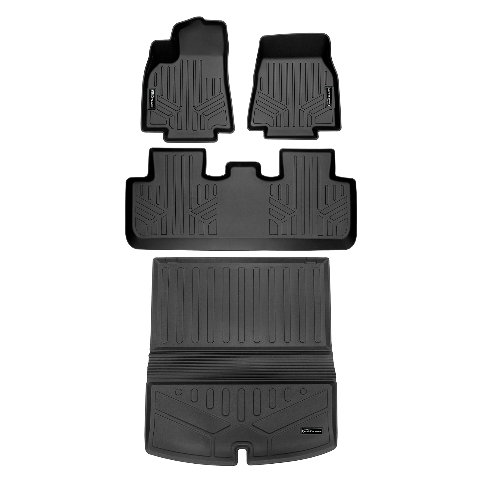 SMARTLINER Custom Fit Floor Liners For for 2020-2024 Tesla Model Y (7 Passenger) Smartliner USA