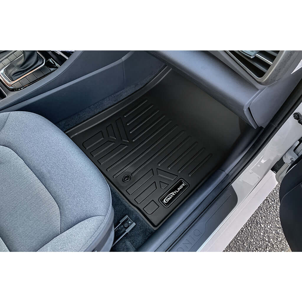 SMARTLINER Custom Fit Floor Liners For 2019-2022 Hyundai Ioniq Hybrid Blue Trim no Subwoofer in Cargo Area (Does Not Fit Electric Models) Smartliner USA