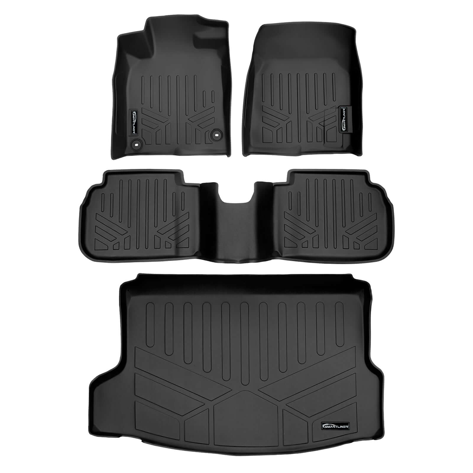 SMARTLINER Custom Fit Floor Liners For 2022-2025 Honda Civic Hatchback with 2nd Row USB Ports and Subwoofer in the Cargo Area Smartliner USA
