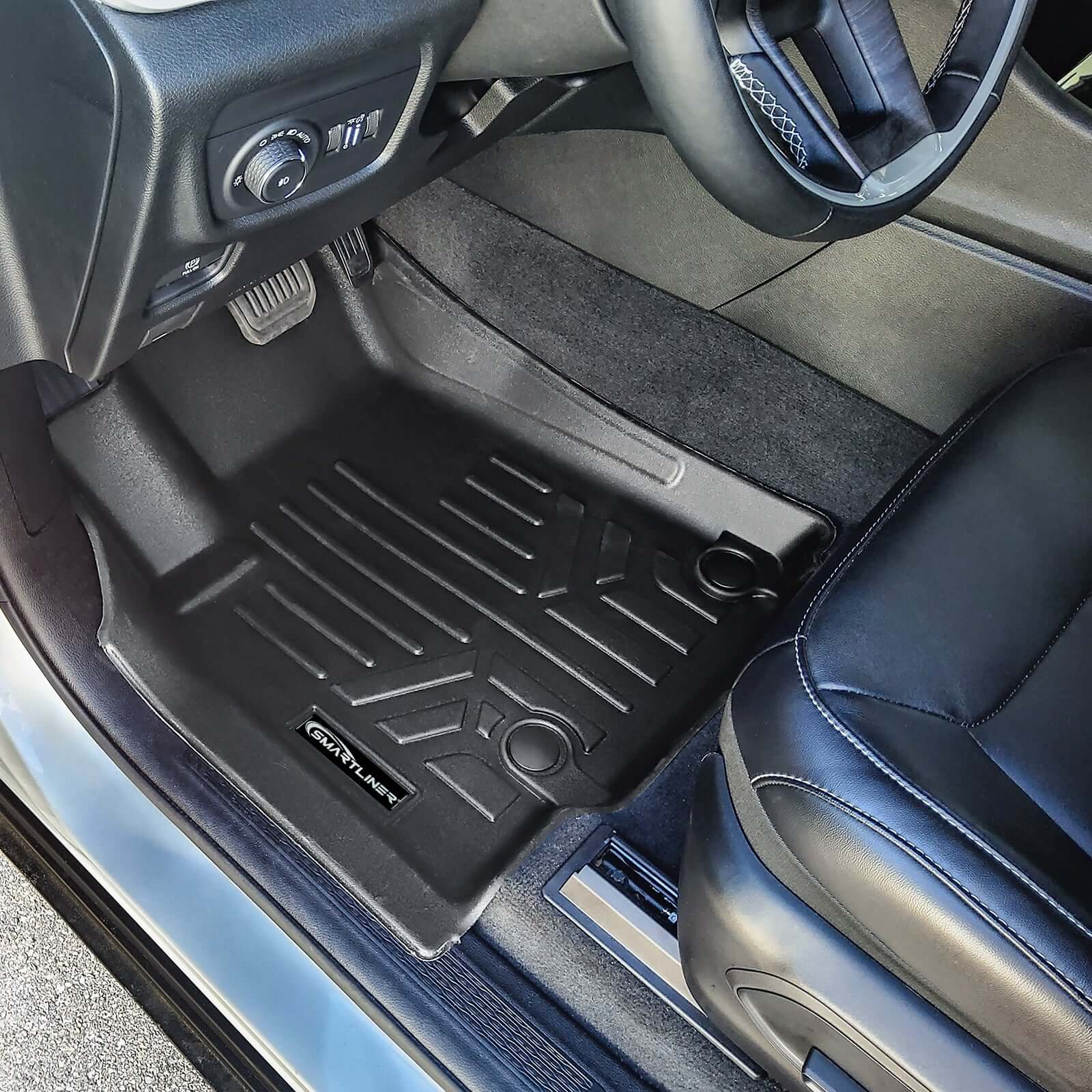 SMARTLINER Custom Fit Floor Liners For 2021-2025 Jeep Grand Cherokee L with 2nd Row Bucket Seat No Center Console with in between Coverage Smartliner USA