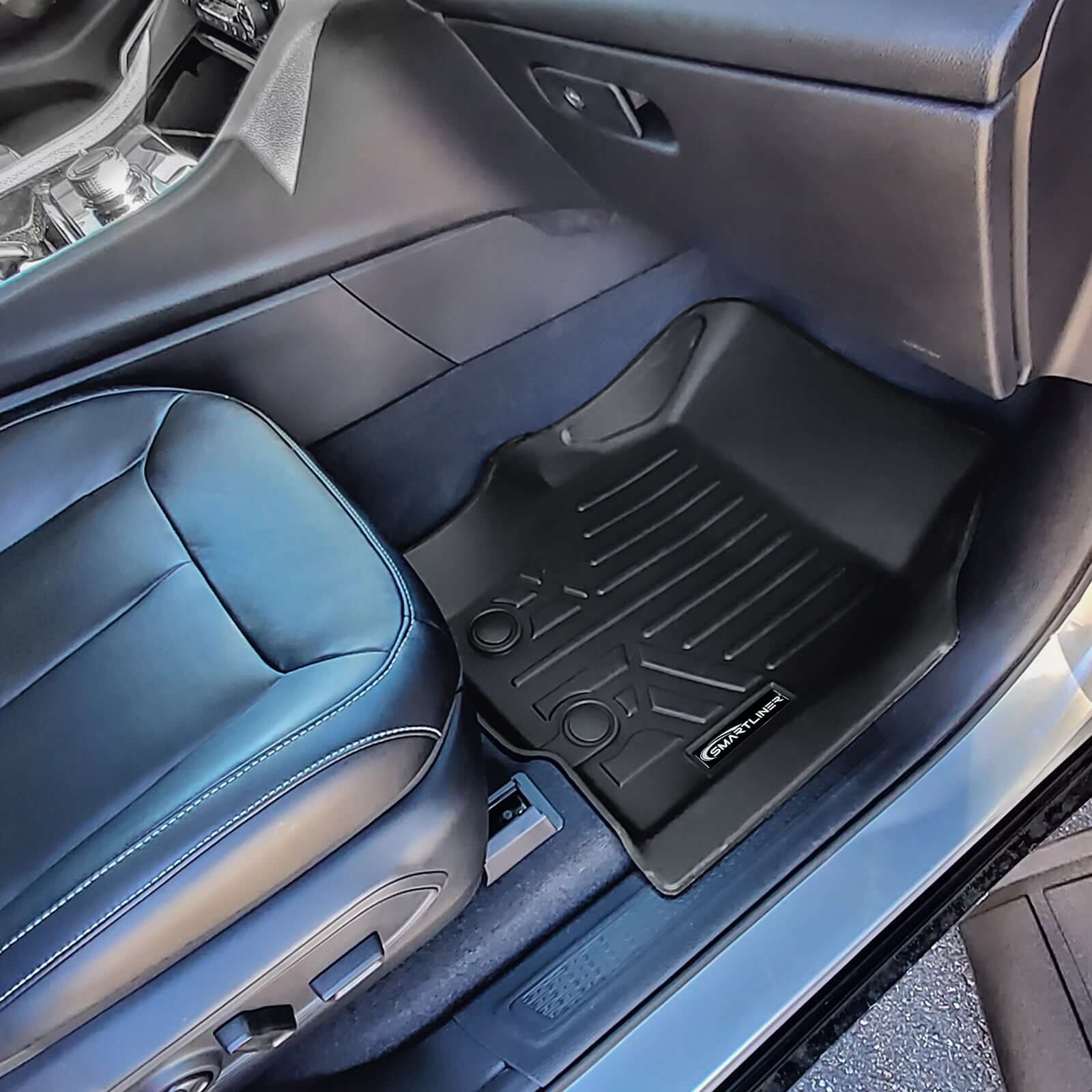 SMARTLINER Custom Fit Floor Liners For 2021-2025 Jeep Grand Cherokee L with 2nd Row Bucket Seat No Center Console with in between Coverage Smartliner USA