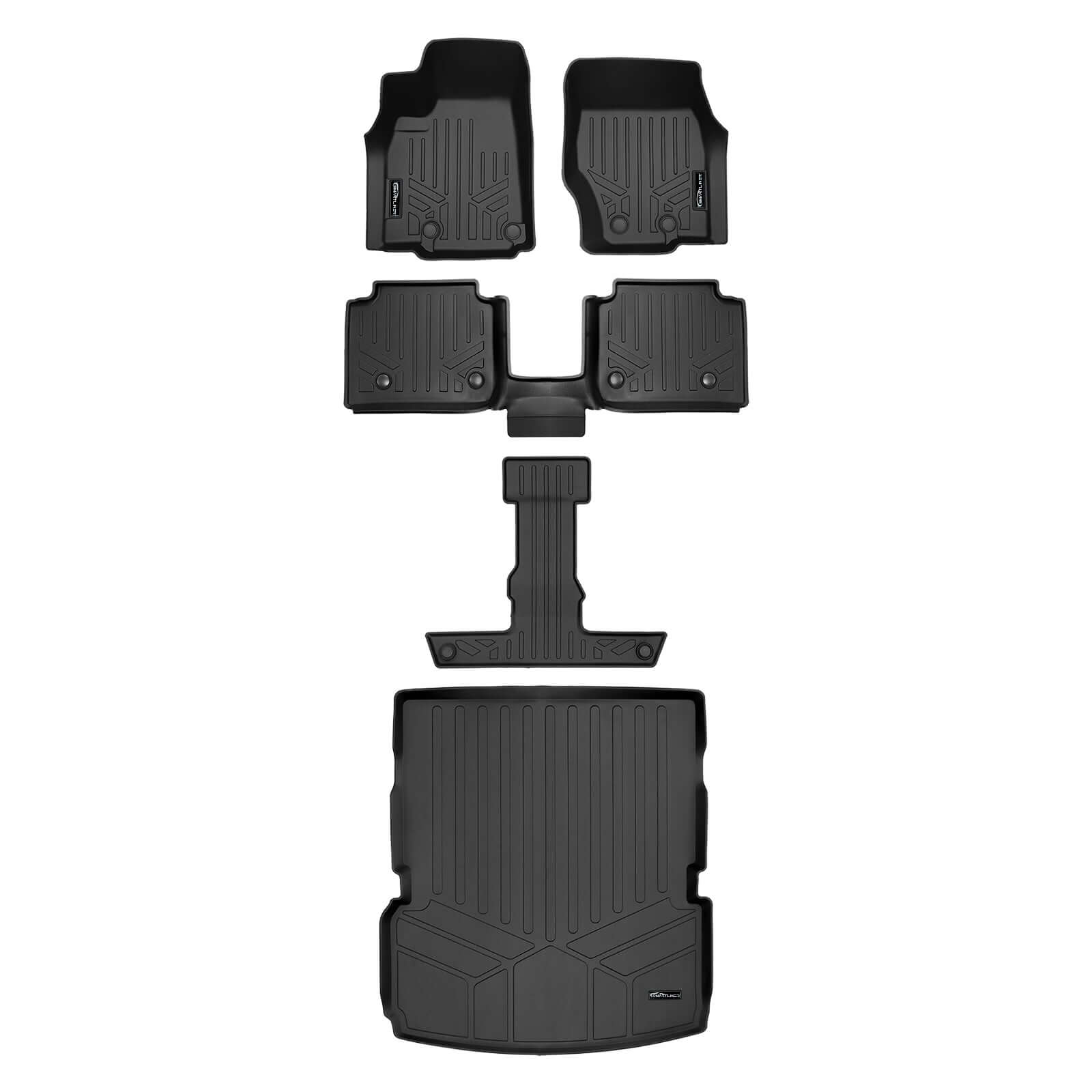 SMARTLINER Custom Fit Floor Liners For 2021-2025 Jeep Grand Cherokee L with 2nd Row Bucket Seats With Center Console Smartliner USA