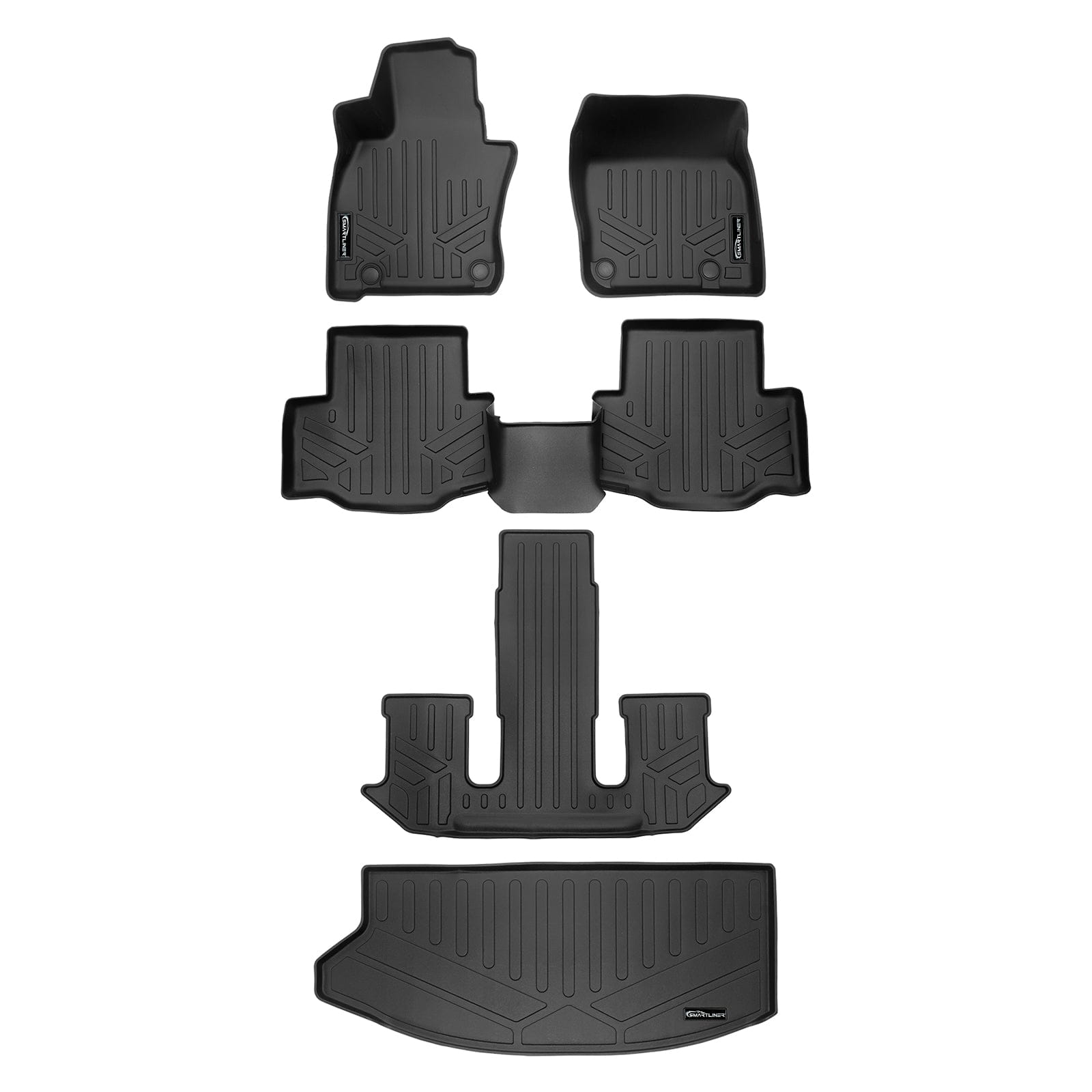 SMARTLINER Custom Fit Floor Liners For 2024-2025 Mazda CX-90 Plug-In Hybrid (Only Fits 2nd Row Bucket Seats With Center Console) Smartliner USA