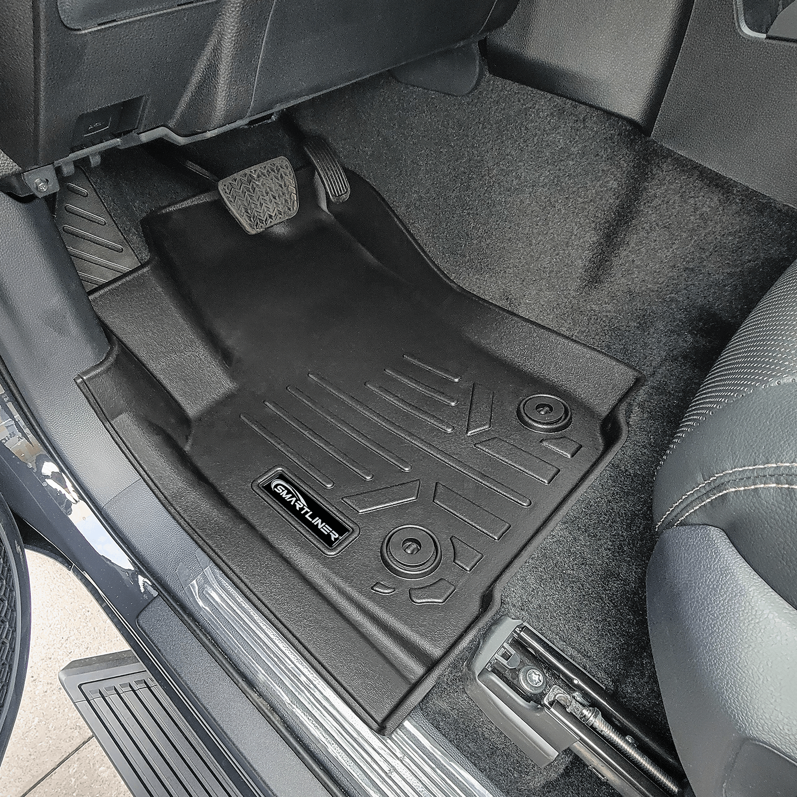 SMARTLINER All Weather Custom Fit Floor Liner Compatible With 2024-2025 Toyota Tacoma Hybrid Carpet Double Cab Smartliner USA