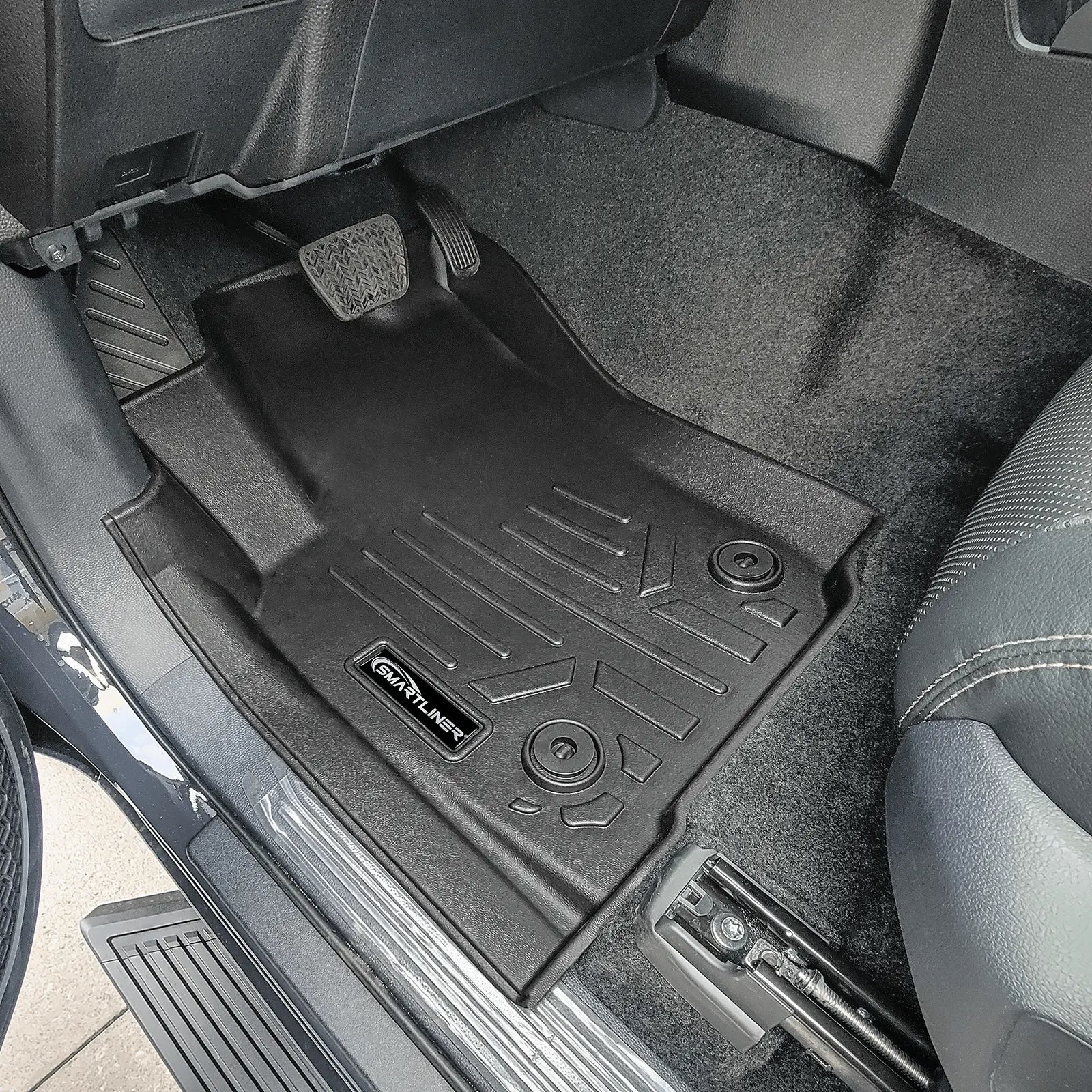 SMARTLINER All Weather Custom Fit Floor Liner Compatible With 2024-2025 Toyota Tacoma Double Cab (Only Fits with 2nd Row Under Seat Storage) Smartliner USA