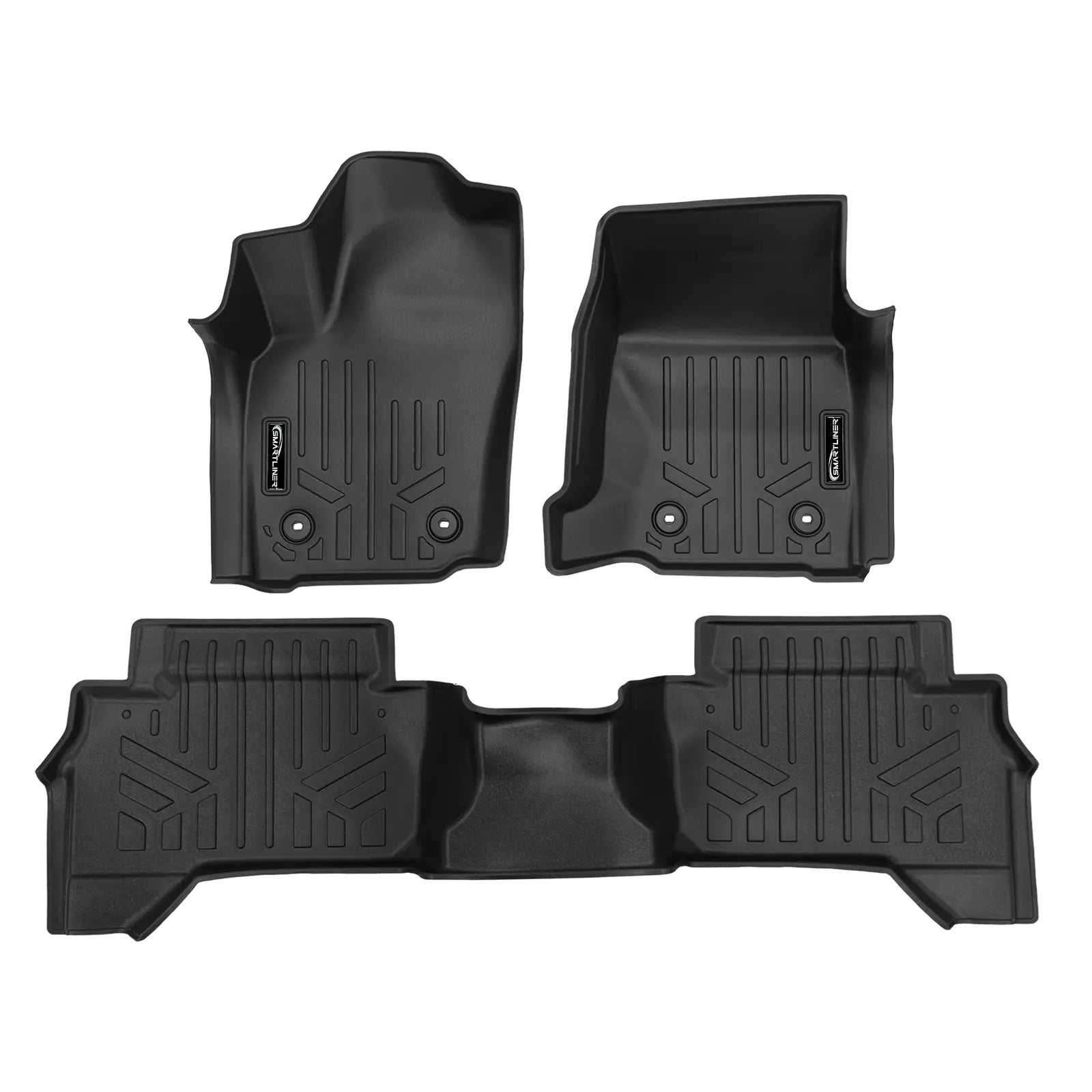 SMARTLINER All Weather Custom Fit Floor Liner Compatible With 2024-2025 Toyota Tacoma Double Cab (Manual Transition) Smartliner USA