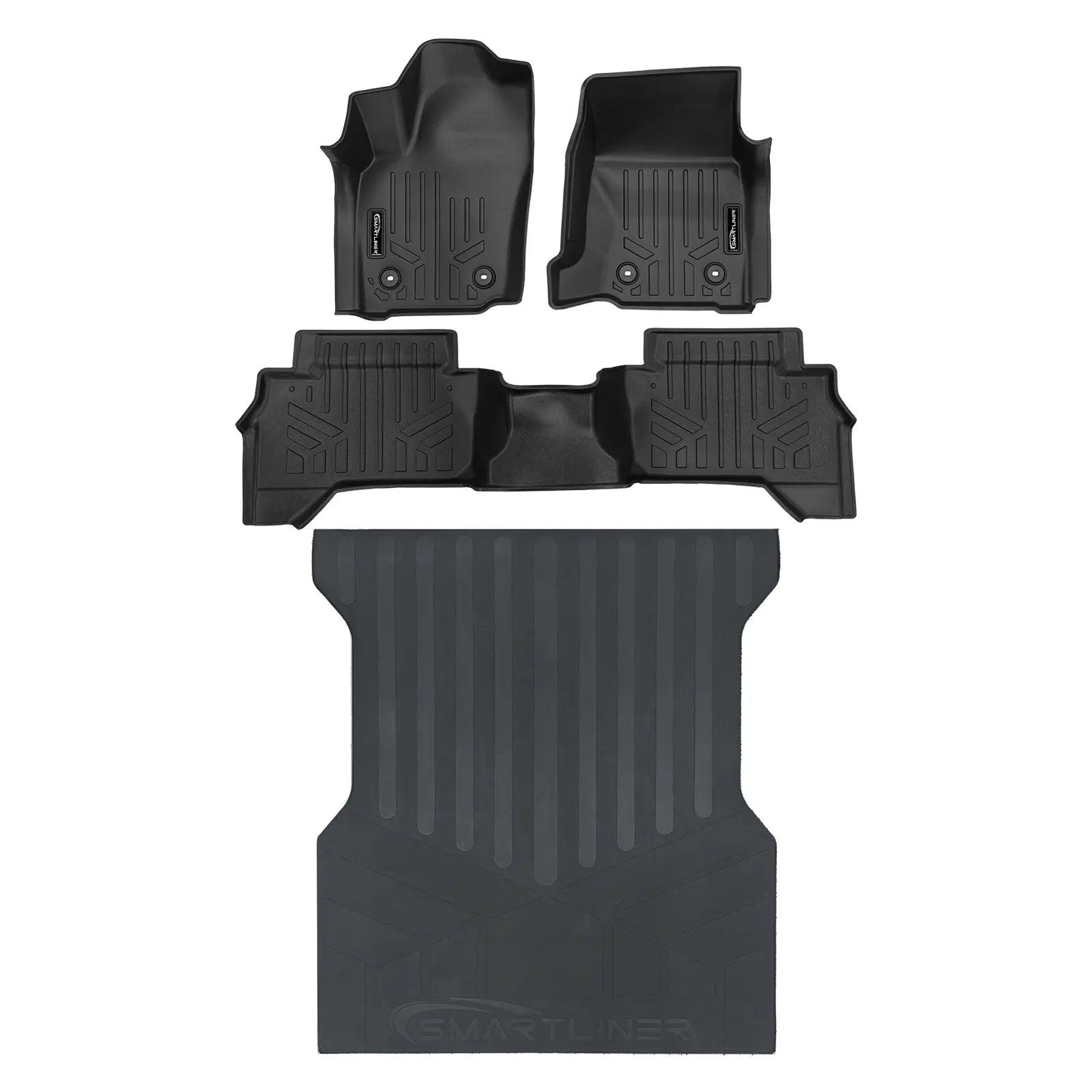 SMARTLINER All Weather Custom Fit Floor Liner Compatible With 2024-2025 Toyota Tacoma Double Cab (Manual Transition) Smartliner USA