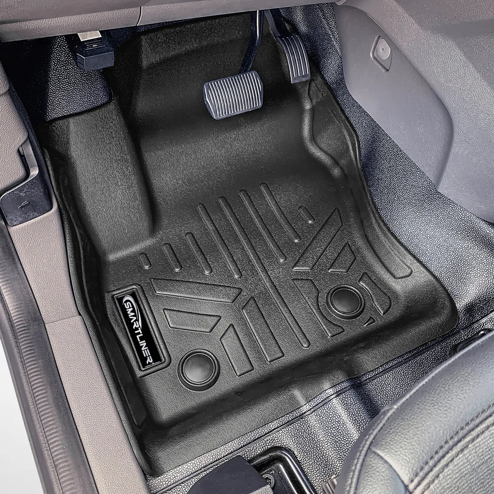 SMARTLINER Custom Fit Floor Liner Set Compatible With 2018-2025 Transit Connect With Vinyl Flooring and without secondary footrest (Short and Long Wheelbase) Smartliner USA