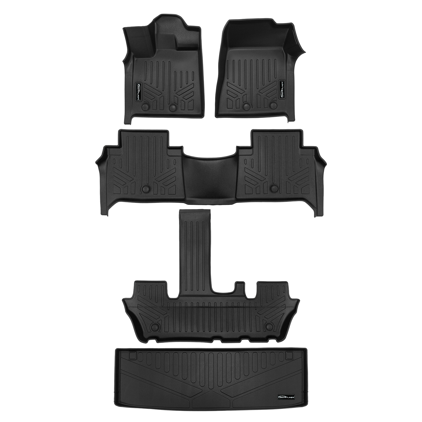 SMARTLINER Custom Fit Floor Liners For 2025 Infiniti QX80 and 2025 Nissan Armada Bucket Seats & Center Console Only Smartliner USA