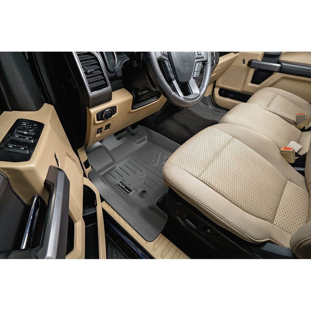 SMARTLINER Custom Fit Floor Liners For 2015-2025 Ford F-150 SuperCab with 1st Row Bench Seat with Vinyl Flooring Smartliner USA