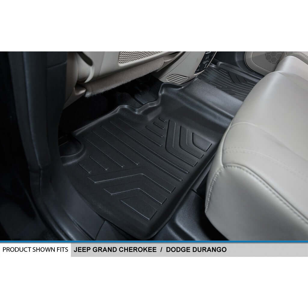 Smart Trim™ Custom Fit Floor Liners For 2016-2025 Dodge Durango (with 2nd Row Bench Seat) Smartliner USA