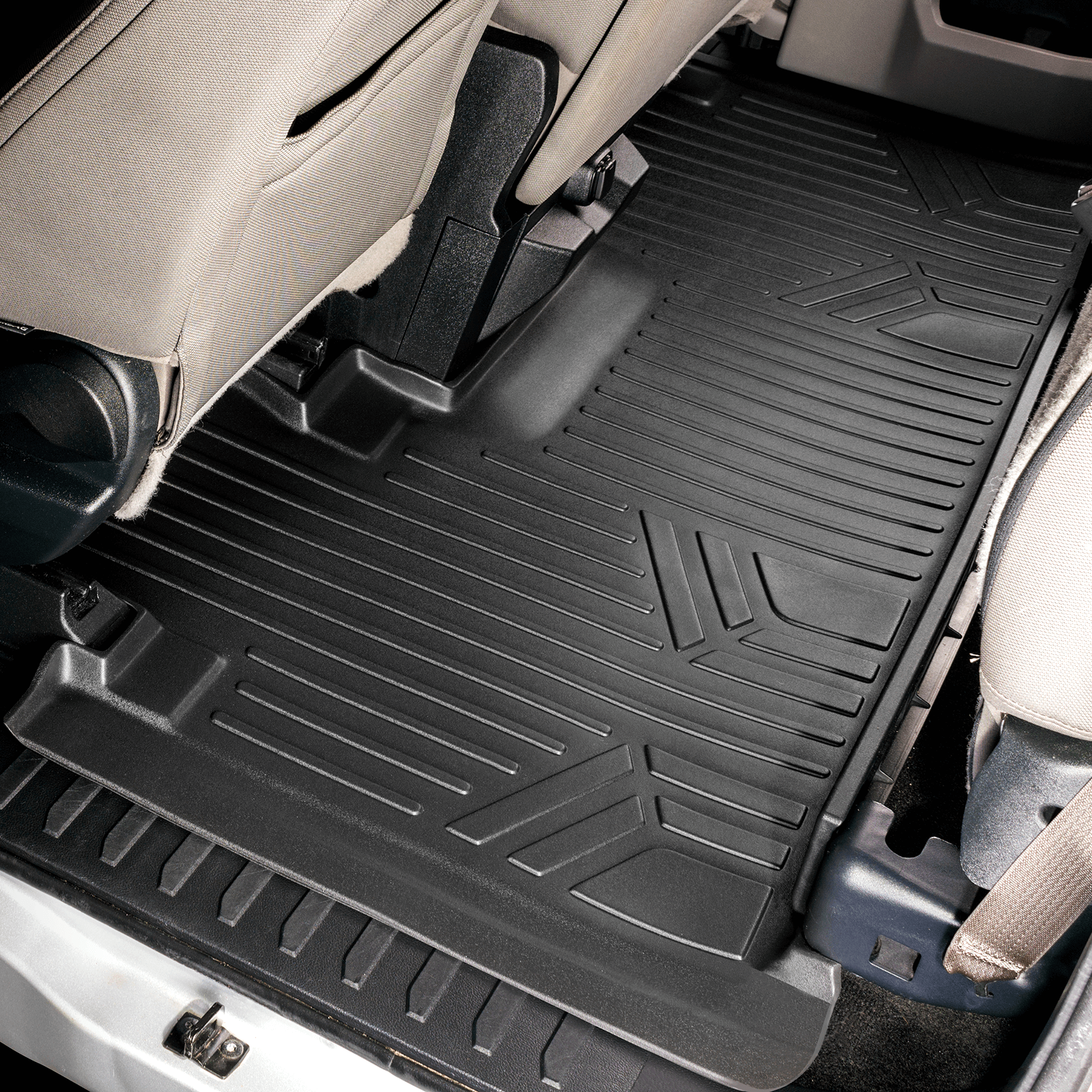 SMARTLINER Custom Fit Floor Liners For 2017-2024 Ford Super Duty Crew with Vinyl Flooring With full first row coverage Smartliner USA