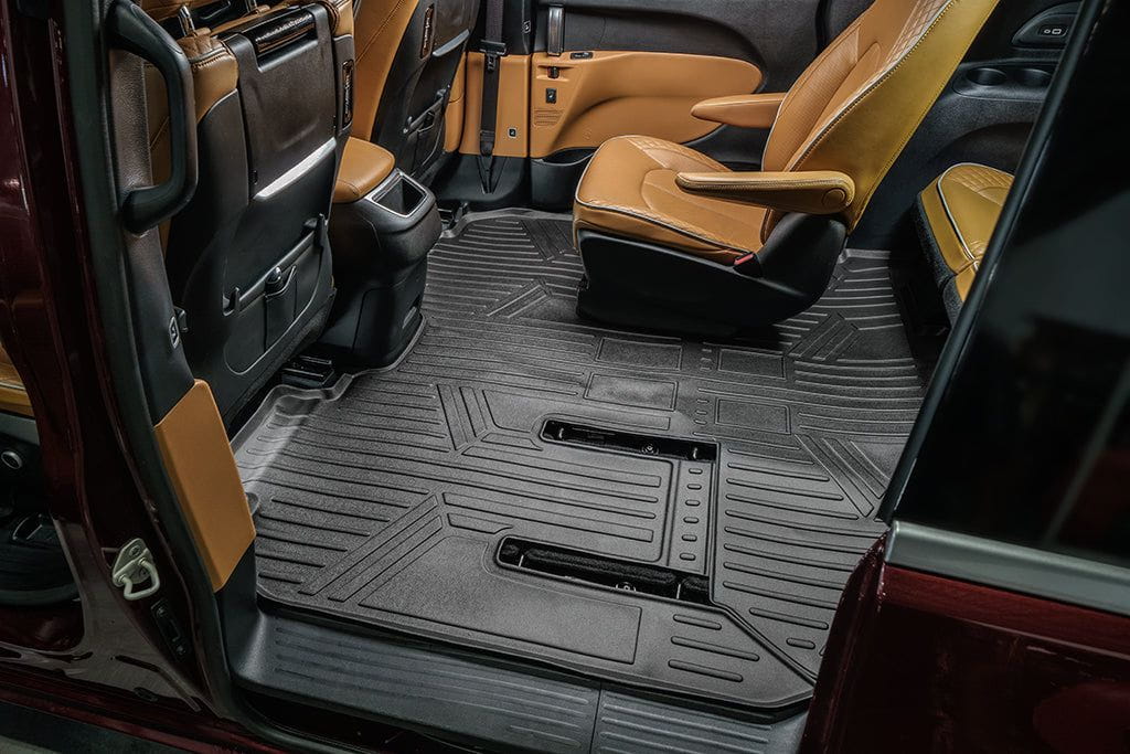 SMARTLINER Custom Fit Black 3 Row Liner Set & Cargo Liner Behind 3rd Row Compatible With 2021-2025 Chrysler Pacifica (Fits Limited) Smartliner USA