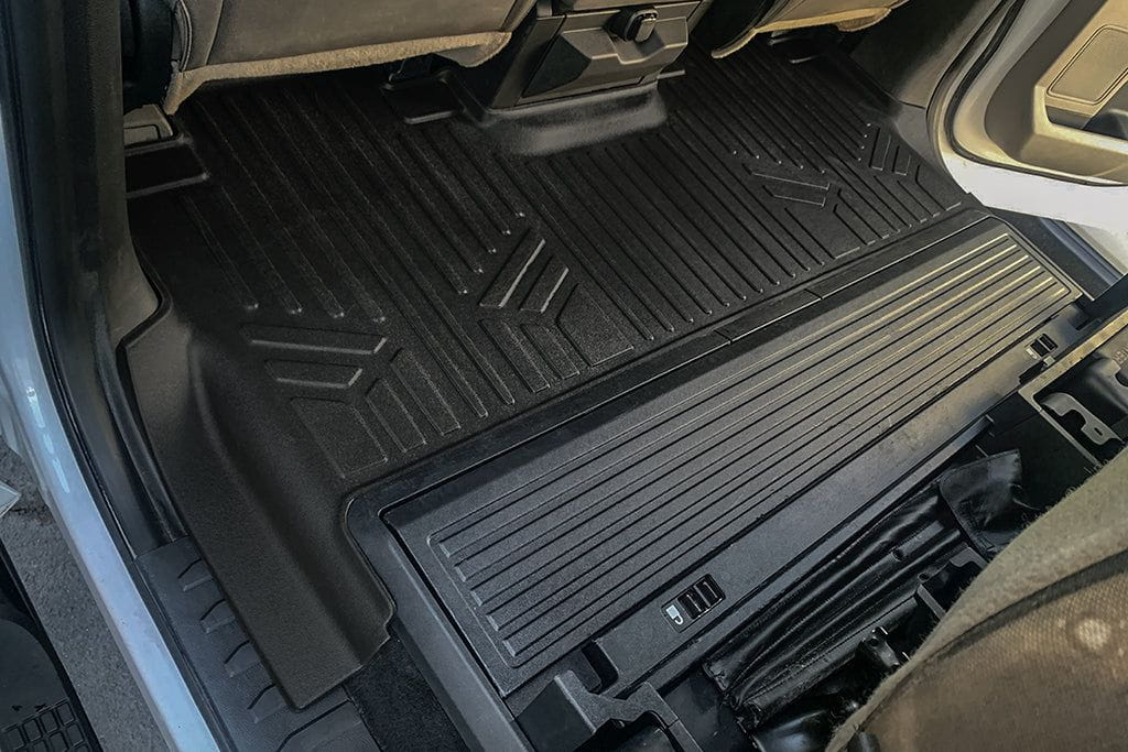 SMARTLINER Custom Fit Floor Liners For 2017-2025 Ford F-250/F-350 Super Crew Cab with Vinyl Flooring| 1st Row Bench Seat| No OTH Coverage| with Underseat Storage Smartliner USA