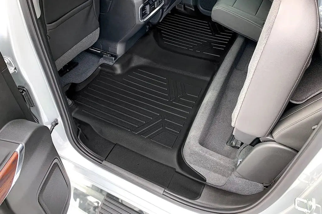 SMARTLINER Custom Fit Floor Liners Compatible With 2020-2025 Chevrolet Silverado 2500 HD | 3500 HD (Crew Cab|Vinyl Flooring|1st Row Bench Seats|Without Over the Hump Coverage|with 2nd Row Underseat Storage) Smartliner USA