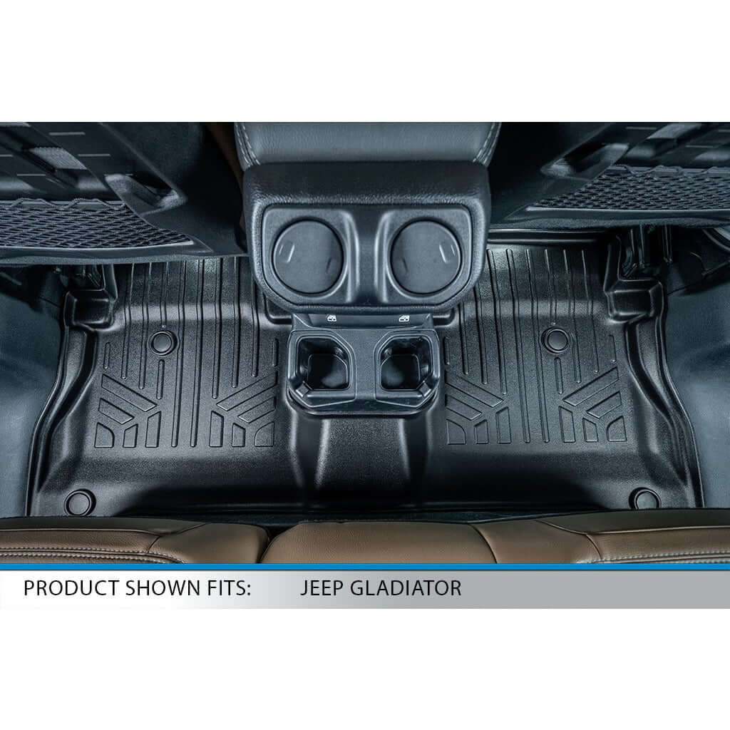 SmartCoverage™ Custom Fit Floor Liners For 2020-2025 Jeep Gladiator with Non Lockable Rear Underseat Storage Smartliner USA