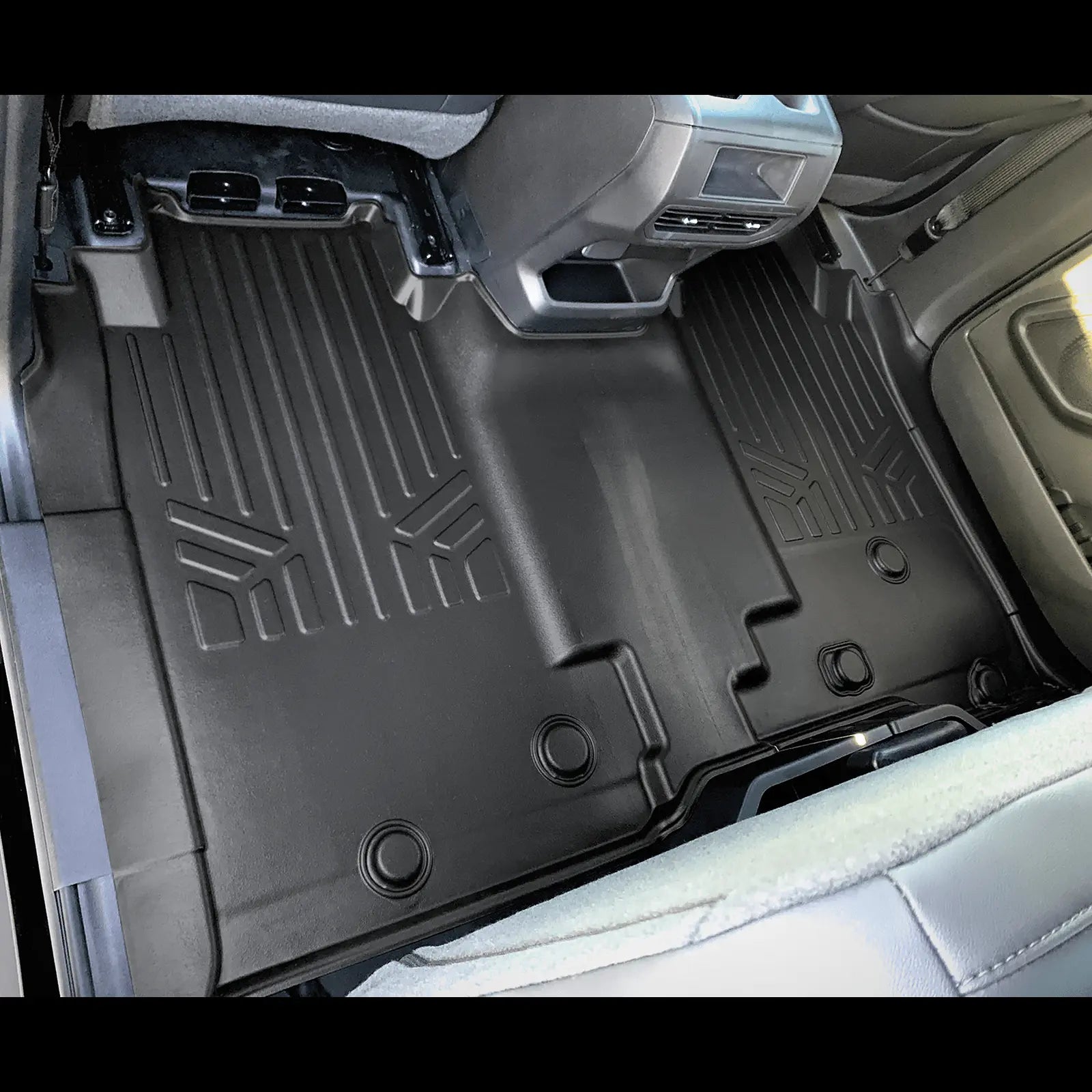 SMARTLINER Custom Fit Floor Mat Liner Set Compatible With 2024 Chevrolet Silverado EV Fits Vinyl floor Bucket Seat models, 3WR (Work Truck Trim) Smartliner USA