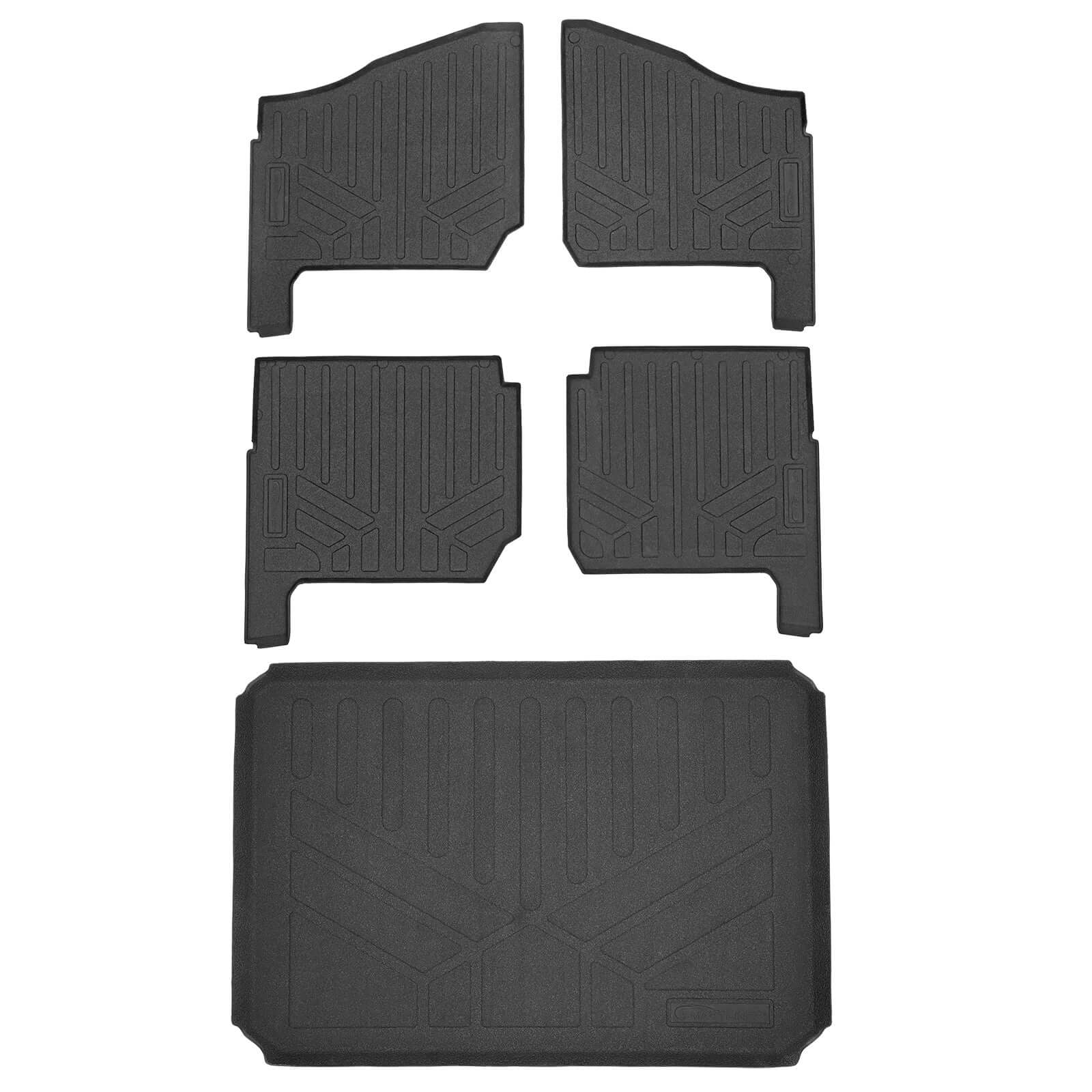 SMARTLINER Custom Fit Rugged Rubber Floor Liners For 2018-2024 Polaris Ranger 1000 (6 Seater) Smartliner USA