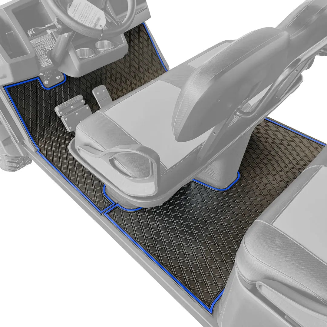 Blue trim- E-Z-GO L6 Floor Mats SET - 1st & 2nd Row Mats - Fits E-Z-GO L6 2021+ Gen2 - PRO Series #trim-color_blue-trim