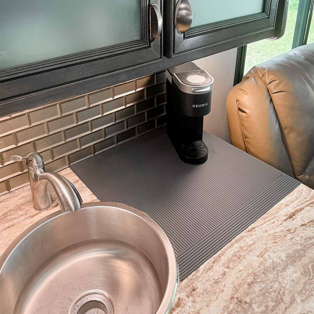 Grey Color - Drawer Liner Trimmable Mat – Non-Slip, Easy-to-Cut, and Durable Protection for Drawers and Shelves 