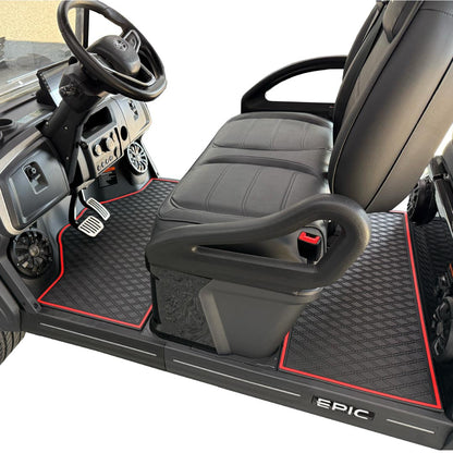 Epic E40FX Golf Cart Floor Mat Set - 1st & 2nd Row