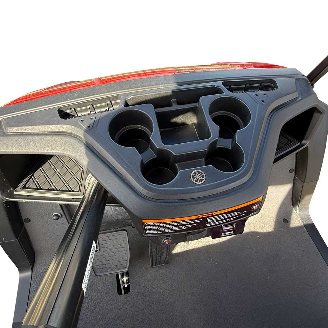 Grey trim yamaha golf cart dash mat black diamond design with grey trim coverage #trim-color_all-black