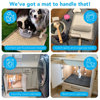 mat is a true multi-tasker and perfect for organizing extra parts, tools, and screws during repairs, creating a work surface for crafts, catching oil and battery acid leaks, containing pet food bowl messes, storing dirty shoes and boots outside RVs and tents, bottom watering house plants and seedling trays, and much much more!