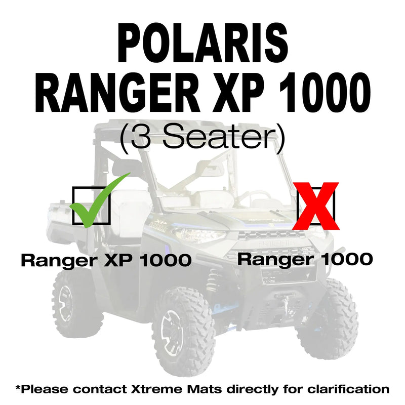SMARTLINER Custom Fit Rugged Rubber Floor Liners For 2018-2023 Polaris Ranger XP 1000 ( 3 Passenger Models)