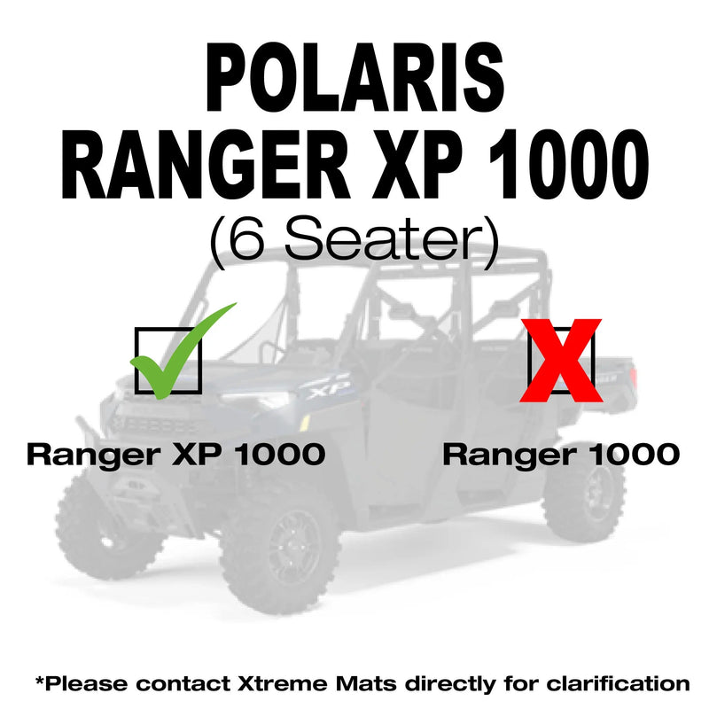 SMARTLINER Custom Fit Rugged Rubber Floor Liners For 2018-2023 Polaris Ranger Crew XP 1000 (6 Passenger Models)