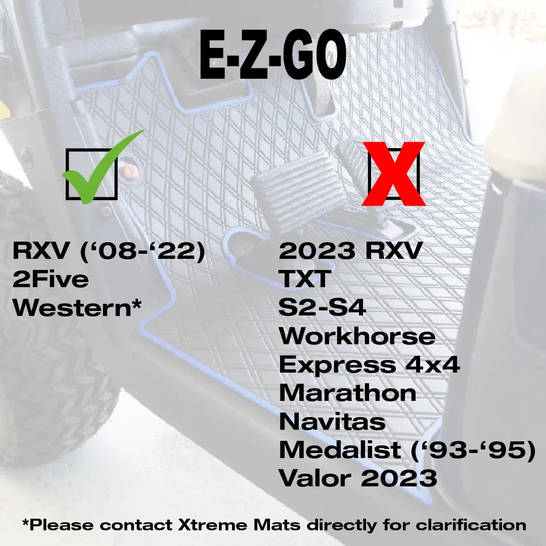 E-Z-GO RXV Floor Mats - Fits All RXV Trims (2008-2022) / 2Five (2009+) / Western