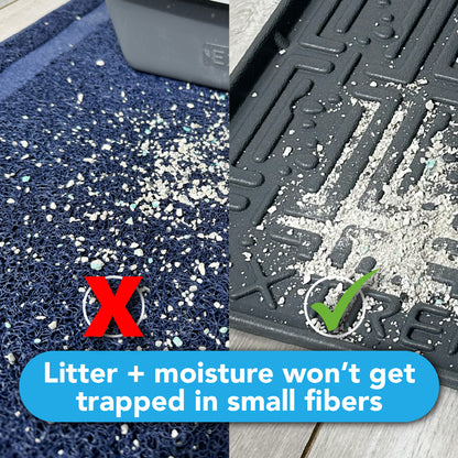 Easy-to-clean pet mat tray with non-slip design and raised borders to contain messes from food bowls, litter boxes, or crates. Ideal for keeping floors tidy