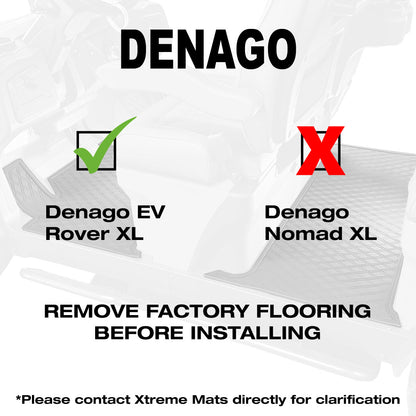 Denago EV Rover XL Golf Cart Floor Mat Set - 1st & 2nd Row