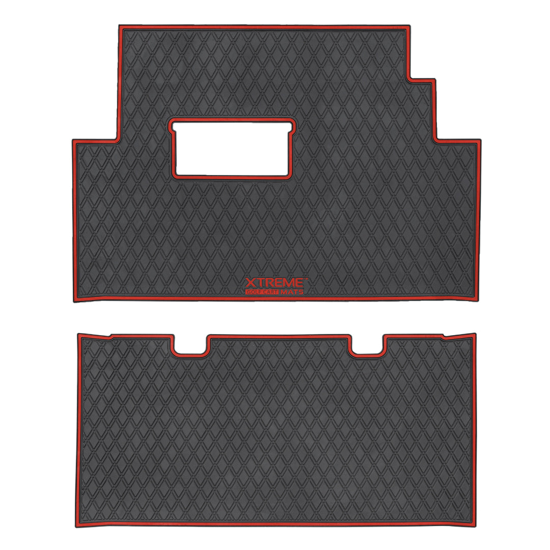 Club Car Floor Mats SET- Red Trim - 1st & 2nd Row - For Club Car Onward 6 Passenger 