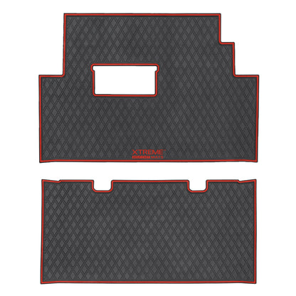 Club Car Floor Mats SET- Red Trim - 1st & 2nd Row - For Club Car Onward 6 Passenger 