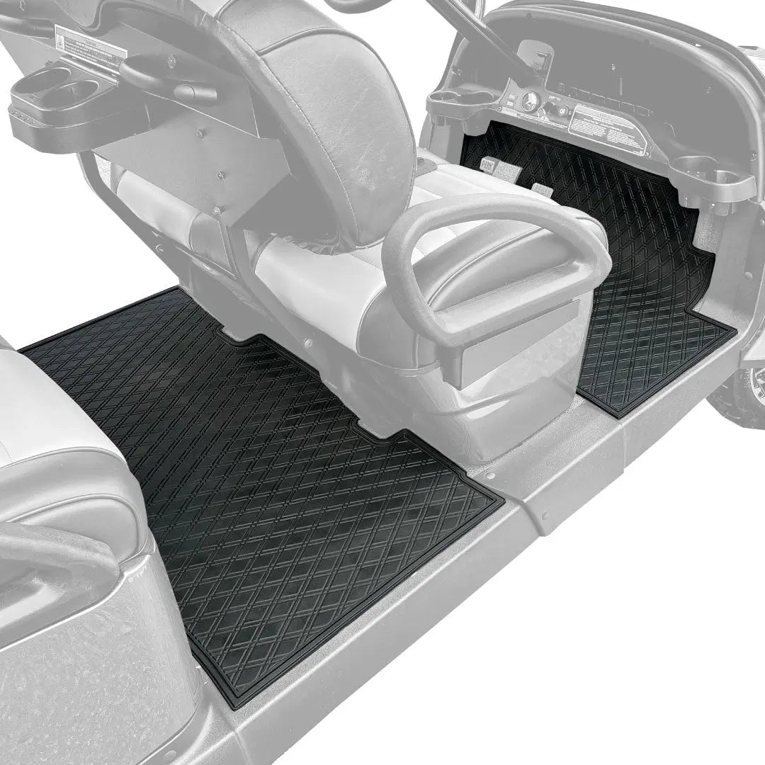 Club Car Floor Mats SET- All Black - 1st & 2nd Row - For Club Car Onward 6 Passenger 