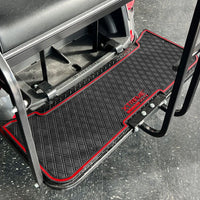 Red trim E-Z-GO RXV & TXT - Rear Facing Foot Rest Mat - Fits Select E-Z-GO RXV and TXT Rear Seat Kits - PRO Series