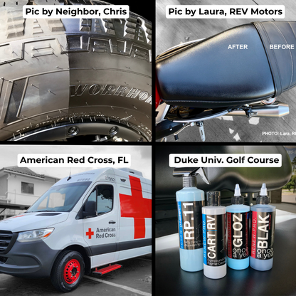 2-Pack Ceramic-Hybrid Protectant Kit | BLAK & SATN 100ml | 4-12 Months Tire, 1-2 Years Trim & Vinyl Protection | Safe for Cars, Golf Carts, RVs, Motorcycle-Safe D3 RENEW PROTECT