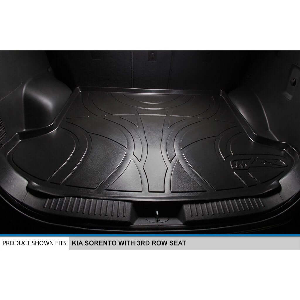 SMARTLINER Custom Fit Floor Liners For 2014-2015 Kia Sorento (with 3rd Row Seats) - Black / 2 Row Floor Mat Liner Set & Cargo Liner Behind the 2nd Row Smartliner USA