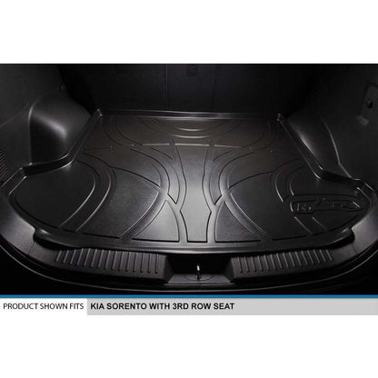 SMARTLINER Custom Fit Floor Liners For 2014-2015 Kia Sorento (with 3rd Row Seats) - Black / 2 Row Floor Mat Liner Set & Cargo Liner Behind the 2nd Row Smartliner USA