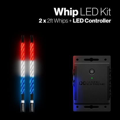 Extreme Whip Kit Qty 2 x 2ft plus LEDCast Controller SoundExtreme