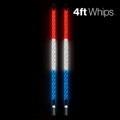 Extreme Whip Kit Qty 2 x 4 ft plus LEDCast Controller SoundExtreme