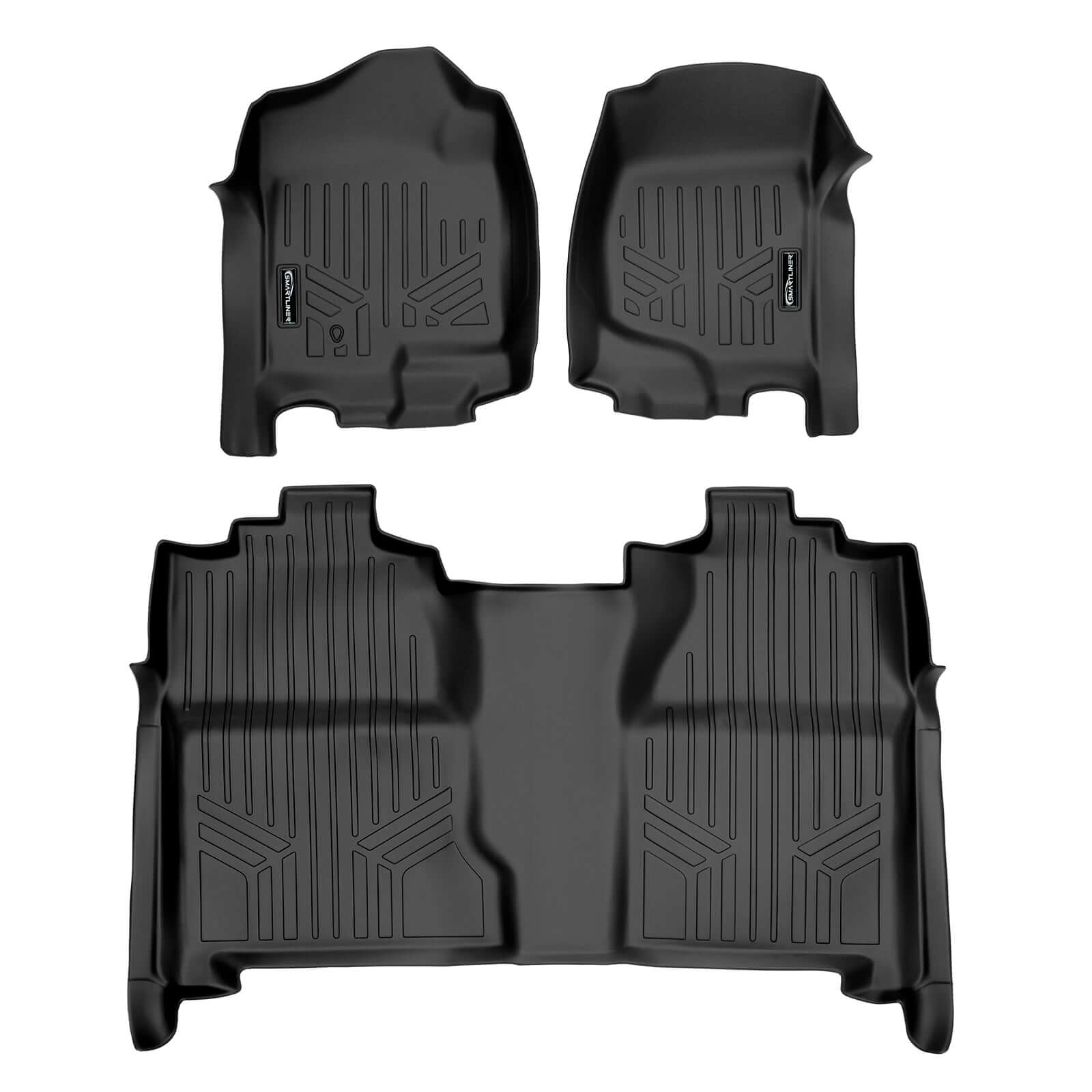 Smart Trim™ Custom Fit Floor Liners For 2007-2013 Silverado/Sierra 1500 Crew Cab - 2007-2014 2500/3500 HD Crew Cab Smartliner USA