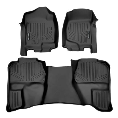 SMARTLINER Custom Fit Floor Liners For 2007-2013 Silverado/Sierra 1500/2500/3500 HD Extended Cab Smartliner USA