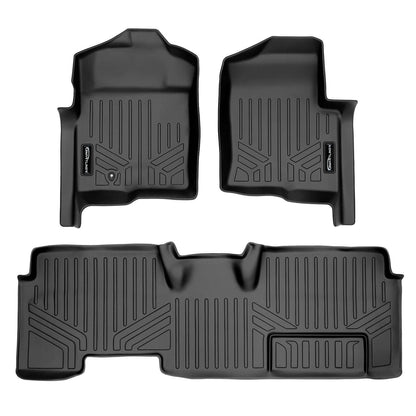 SMARTLINER Custom Fit Floor Liners For 2009-2010 Ford F-150 SuperCab with Flow-Through Center Console Smartliner USA