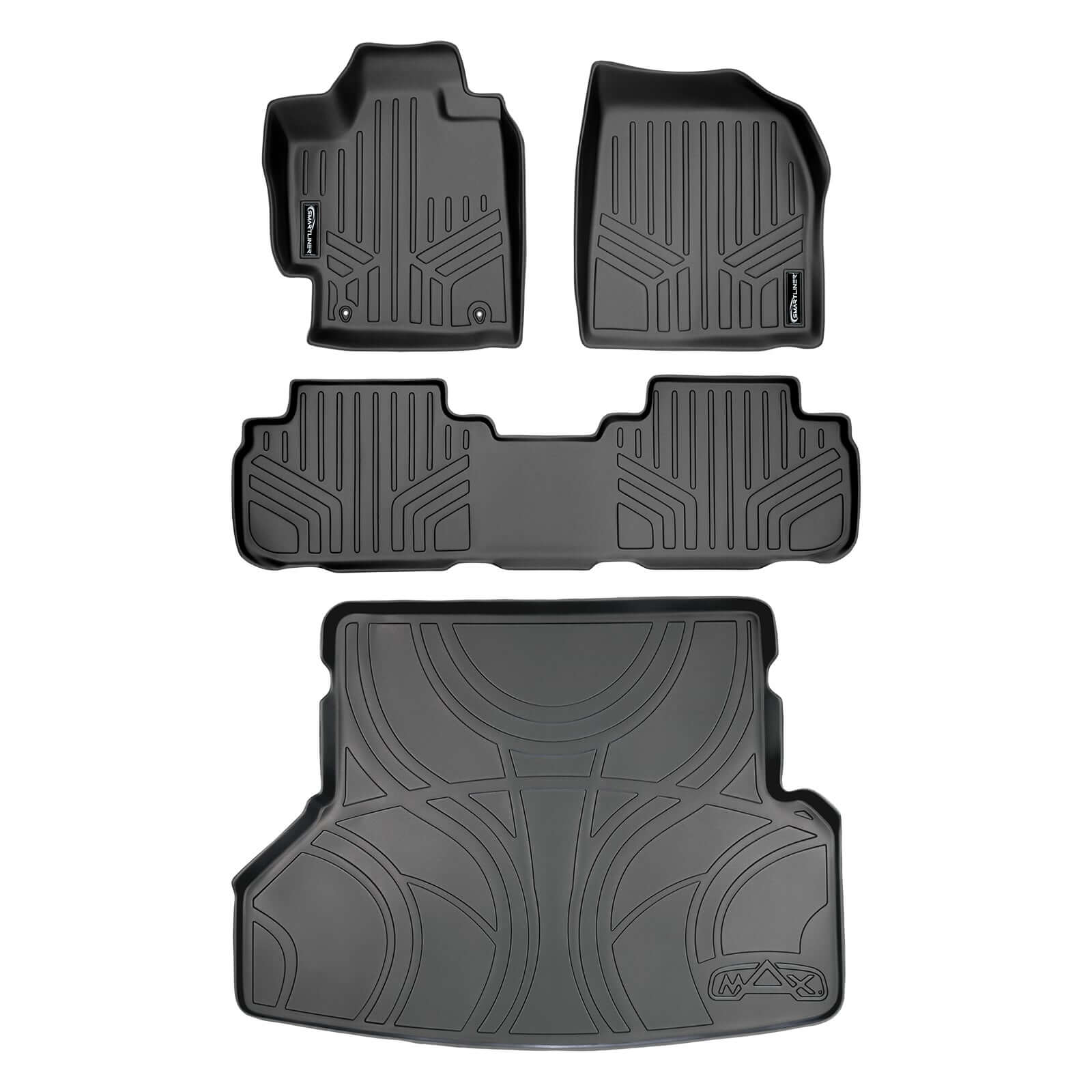 SMARTLINER Custom Fit Floor Liners For 2008-2013 Toyota Highlander (Non Hybrid) Smartliner USA