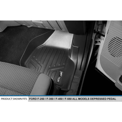 SMARTLINER Custom Fit Floor Liners For 2011-2012 F-250/F-350 Super Duty SuperCab with Depressed Drivers Side Pedal Smartliner USA