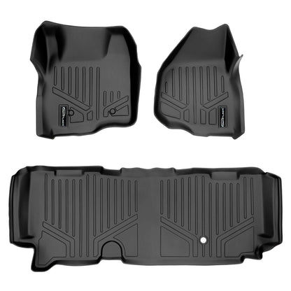 SMARTLINER Custom Fit Floor Liners For 2011-2012 F-250/F-350 Super Duty SuperCab with Depressed Drivers Side Pedal Smartliner USA
