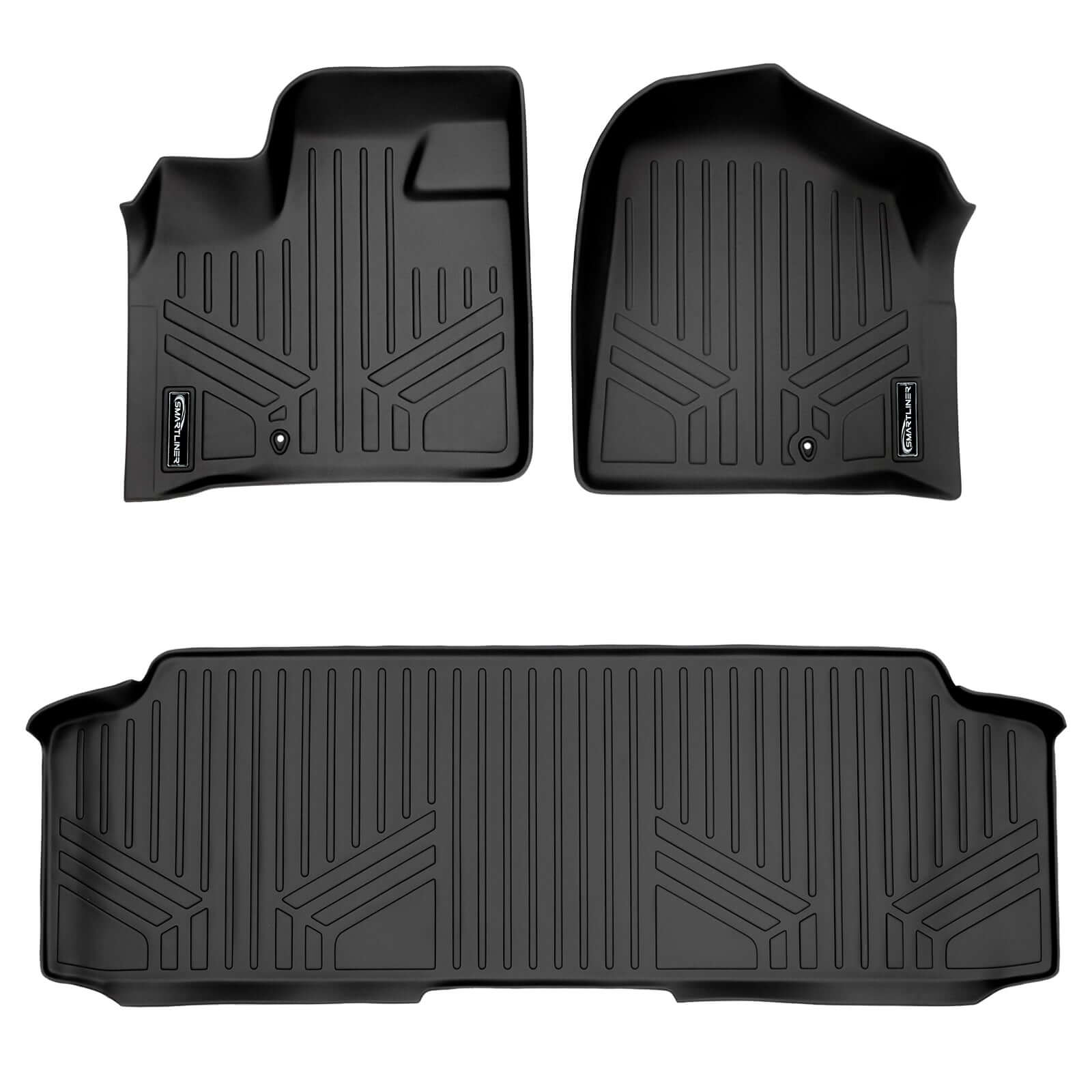 SMARTLINER Custom Fit Floor Liners For 2013-2020 Dodge Grand Caravan with Second Row Bench Seats and 1st Row Super Console Smartliner USA