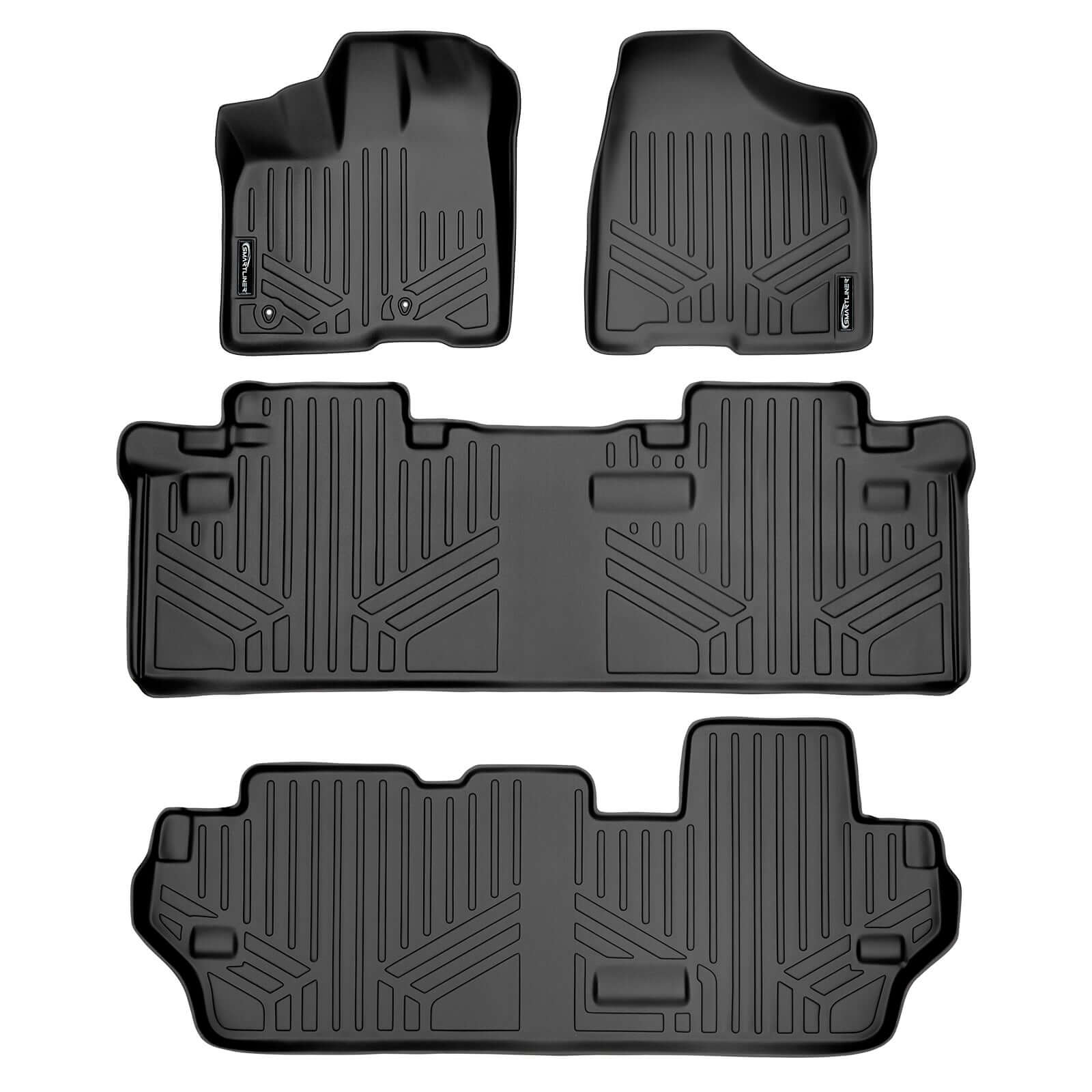 SMARTLINER Custom Fit Floor Liners For 2011-2012 Toyota Sienna (8 Passenger Model) Smartliner USA