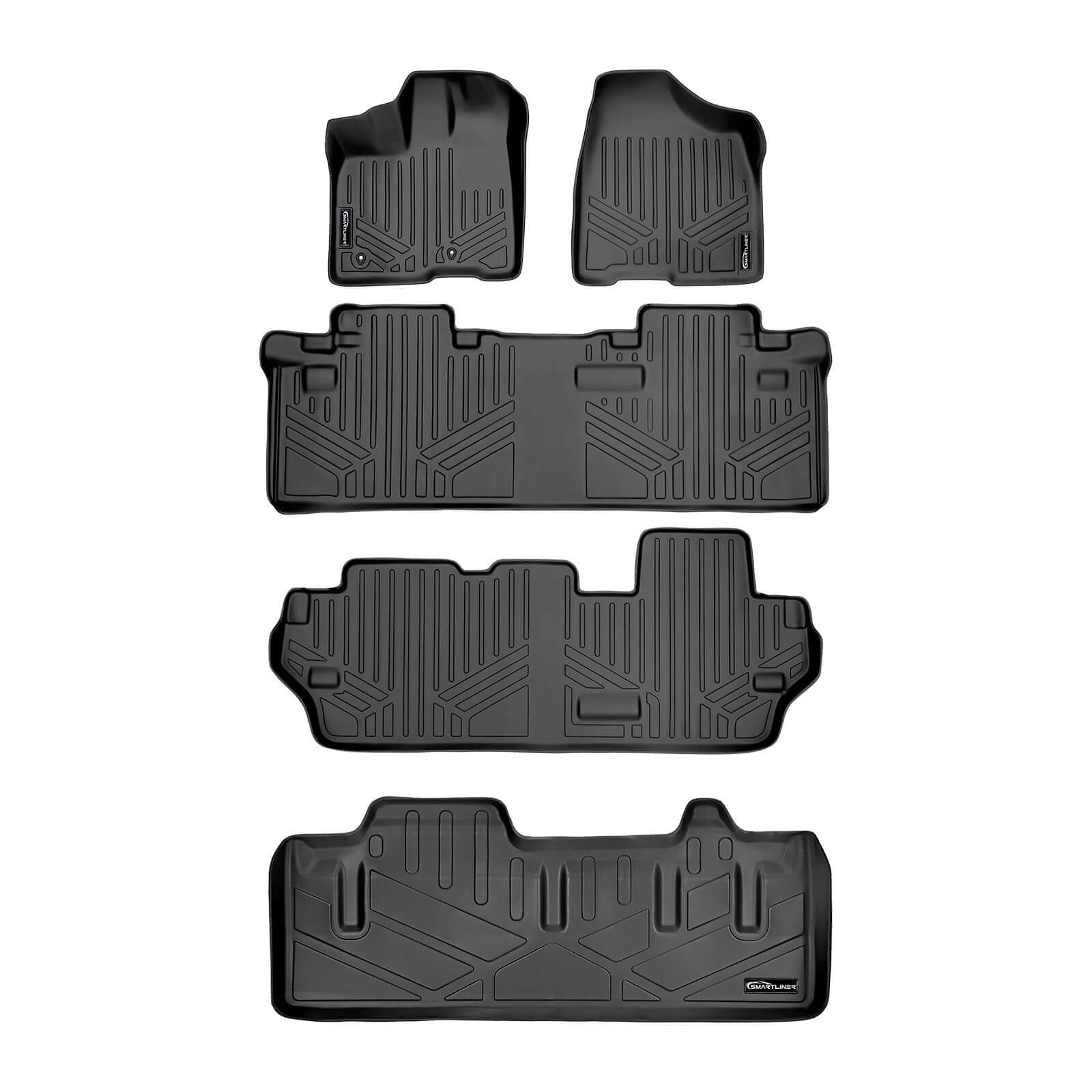 SMARTLINER Custom Fit Floor Liners For 2011-2012 Sienna (8 Passenger Model with Power Folding 3rd Row Seats) Smartliner USA
